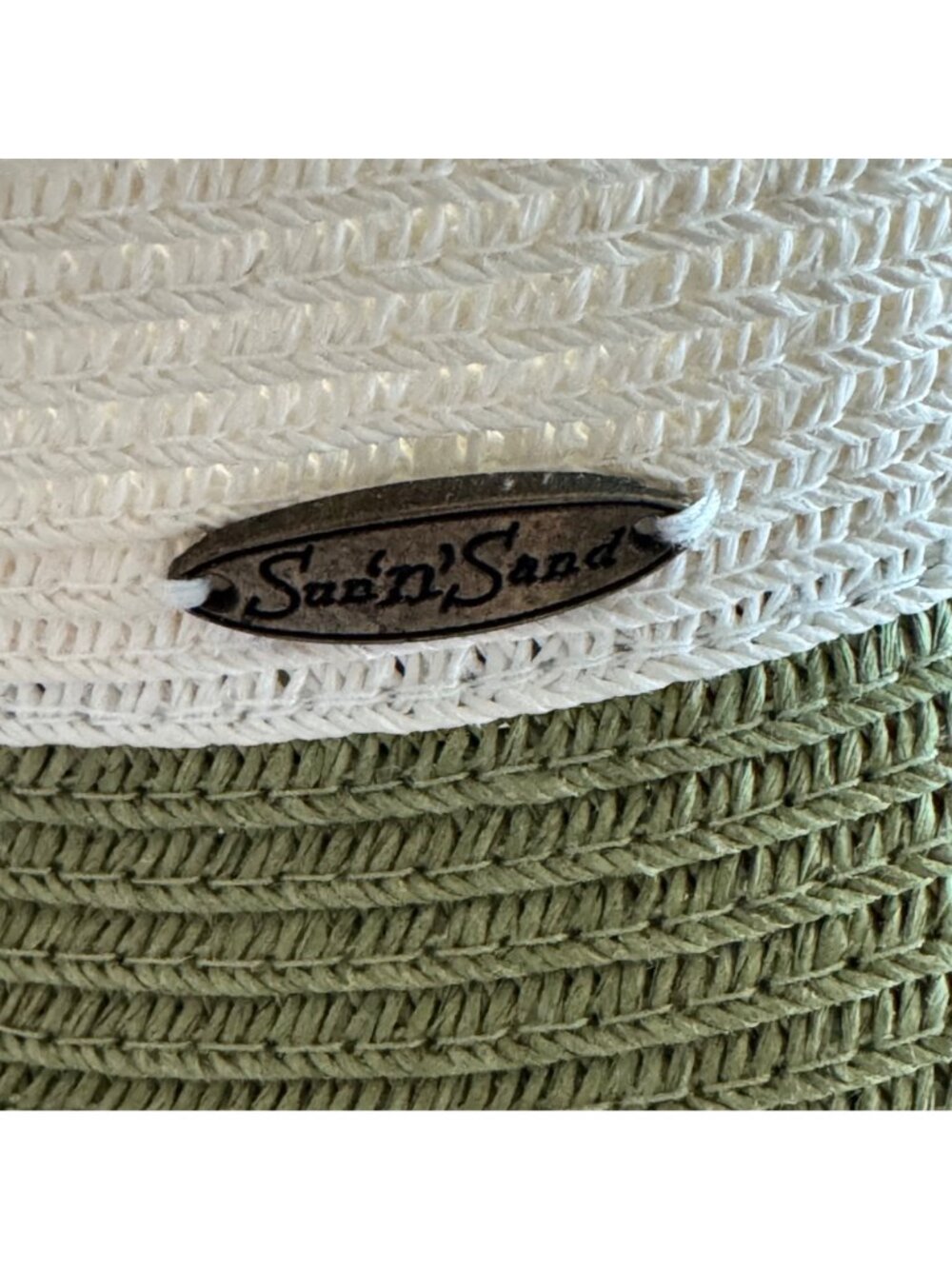 Sun N Sand Womens Straw Wide Visor Green/Beige Adjustable Fit Lightweight Travel - Picture 11 of 16